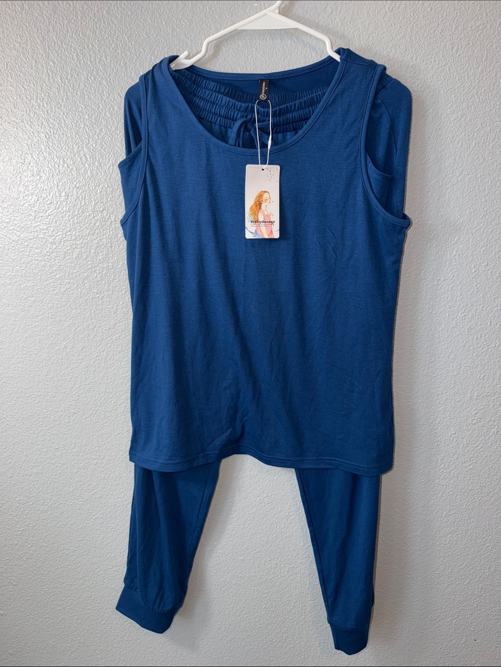 Women's Navy Cold-Shoulder Lounge Set - Buttery Soft-ComfortFit